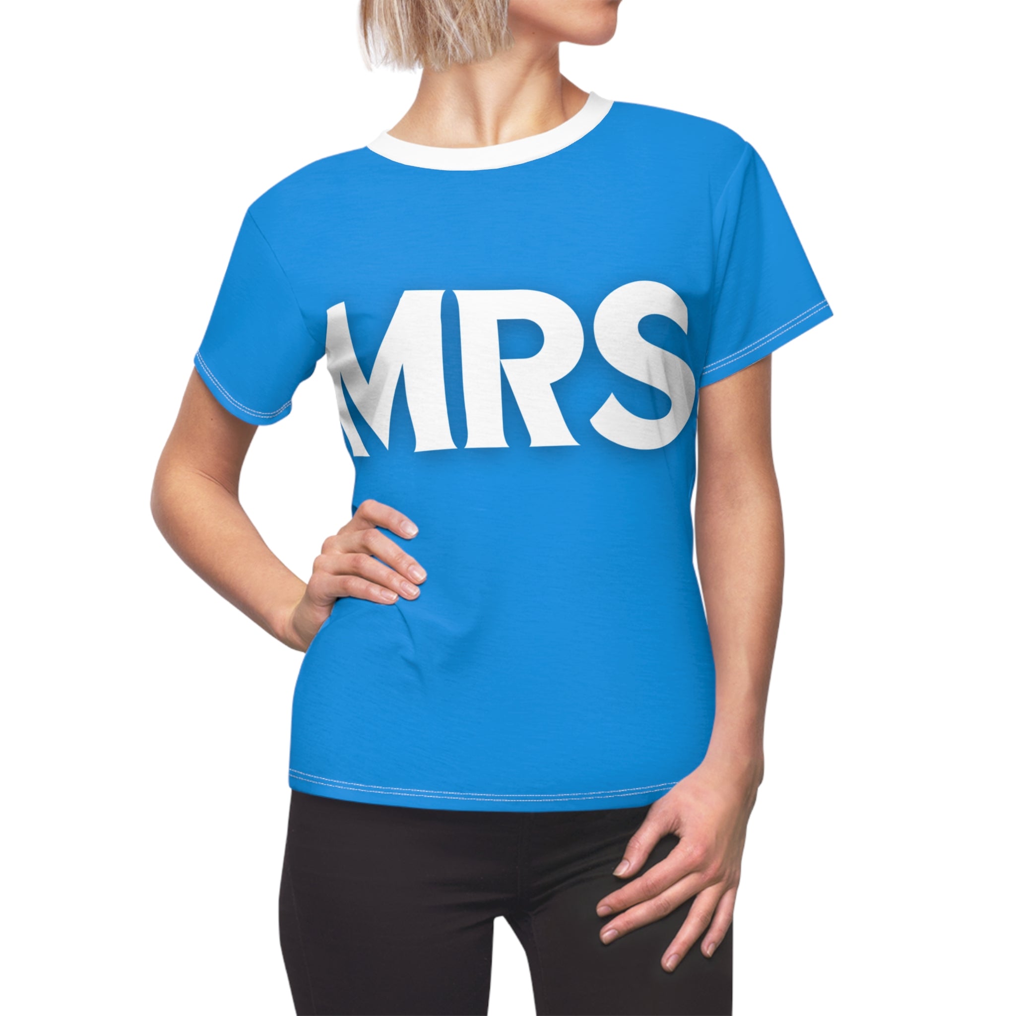 Mrs. Graphic Tee — Bold 'MRS' Women's Cut & Sew T-Shirt