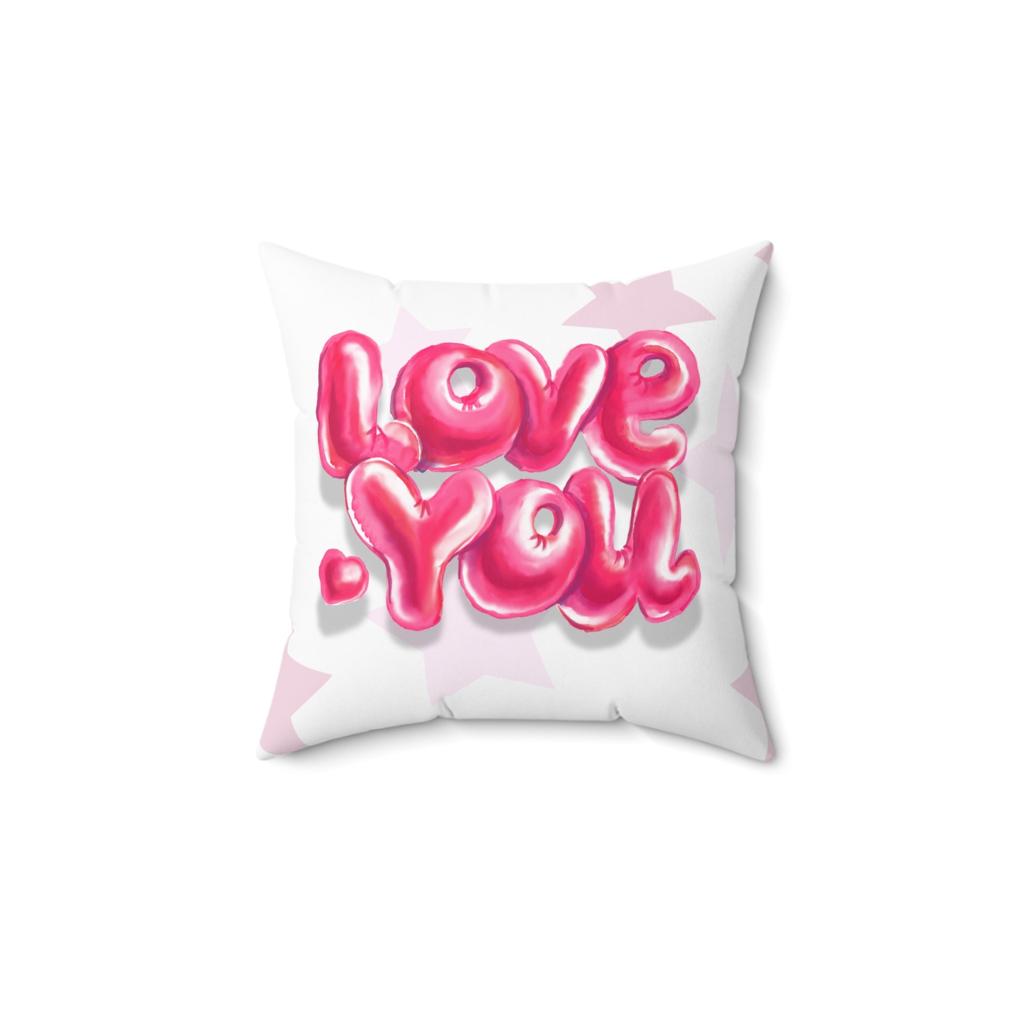 Valentine Penguin Pillow — 'Love You' Heart Balloon Spun Polyester Throw Pillow